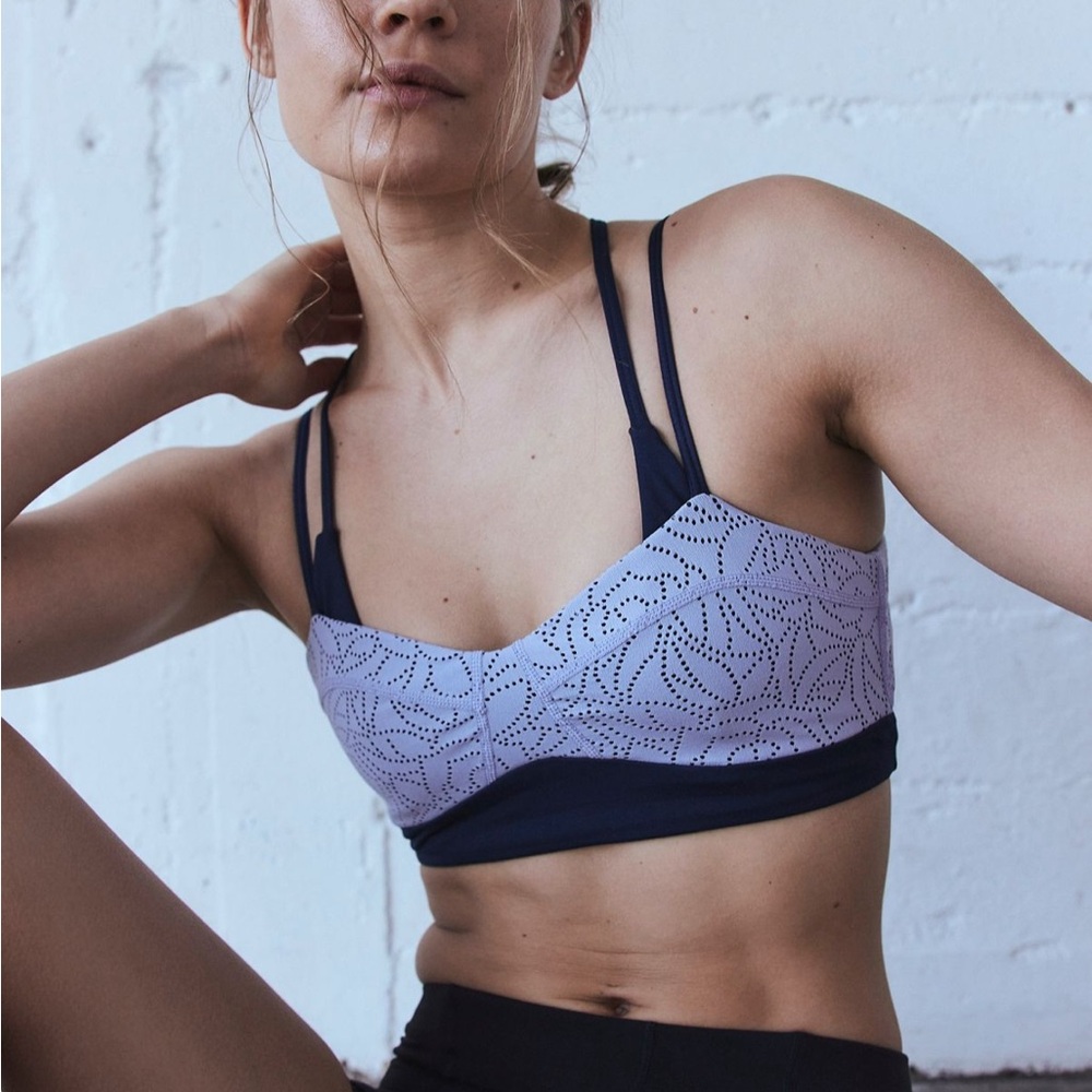 Free People Navy and Light Blue Sports Bra